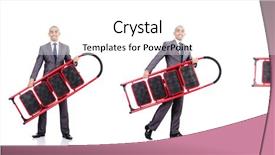  Presentation with businessman climbing the career ladder - Amazing slides having businessman with the ladder isolated backdrop and a pink colored foreground