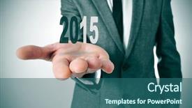  Presentation with chinese new year 2019 - Audience pleasing slide set consisting of businessman with the number 2015 backdrop and a ocean colored foreground