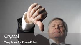  Presentation with people lost money fired businessman - Theme with businessman with thumbs down background and a dark gray colored foreground