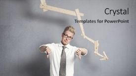  Presentation with unhappy - Beautiful slide deck featuring business graph with negative trend backdrop and a light gray colored foreground