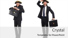  Presentation with history earth globe isolated white - Audience pleasing slide set consisting of businessman with tricorn and briefcase backdrop and a white colored foreground
