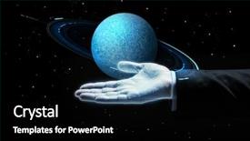  Presentation with jupiter - Beautiful slide deck featuring businessman with virtual planet backdrop and a black colored foreground