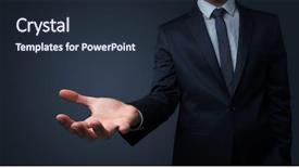  Presentation with head - Slide deck consisting of businessman without head holding something background and a wine colored foreground