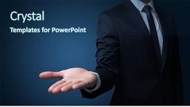  Presentation with head - Amazing PPT layouts having businessman without head holding something backdrop and a navy blue colored foreground