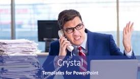  Presentation with paperwork - Slide set enhanced with businessman-workaholic-struggling-with-pile background and a ocean colored foreground