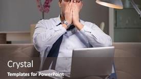  Presentation with late - Beautiful presentation theme featuring businessman-workaholic-working-late backdrop and a dark gray colored foreground