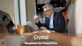  Presentation with restaurant equipment and utilises - Cool new presentation theme with businessman working in airport restaurant backdrop and a tawny brown colored foreground