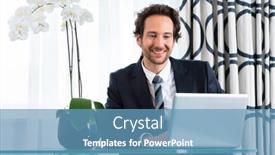  Presentation with wifi - Presentation featuring businessman working in the hotel he using wifi to read emails with the computer background and a teal colored foreground