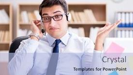  Presentation with office - Slides having businessman-working-in-the-office background and a light blue colored foreground