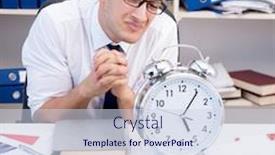  Presentation with piles - Audience pleasing PPT theme consisting of businessman-working-in-the-office backdrop and a sky blue colored foreground