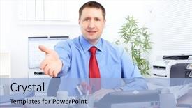  Presentation with ways working - PPT layouts consisting of businessman working in the office background and a  colored foreground