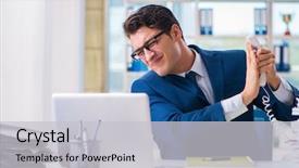  Presentation with working - Cool new theme with businessman working in the office backdrop and a light gray colored foreground