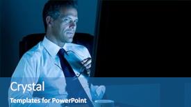  Presentation with late - Amazing presentation having businessman working late at night backdrop and a teal colored foreground