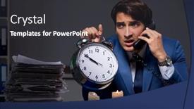  Presentation with candle - PPT layouts consisting of businessman-working-late-in-office background and a dark gray colored foreground