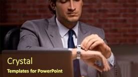  Presentation with late - Presentation theme featuring businessman-working-late-in-office background and a tawny brown colored foreground