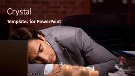  Presentation with life memorial candle light - Slide deck enhanced with businessman-working-late-in-office background and a wine colored foreground