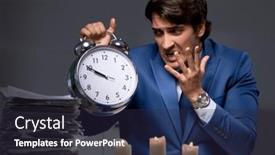  Presentation with candle - PPT theme with businessman-working-late-in-office background and a wine colored foreground