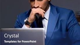  Presentation with life memorial candle light - Slide deck consisting of businessman-working-late-in-office background and a ocean colored foreground