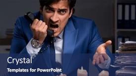  Presentation with life memorial candle light - Slides featuring businessman-working-late-in-office background and a navy blue colored foreground