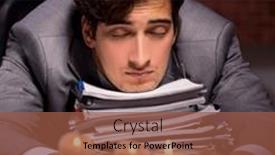  Presentation with life memorial candle light - Presentation design featuring businessman-working-late-in-office background and a tawny brown colored foreground