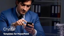  Presentation with life memorial candle light - PPT theme featuring businessman-working-late-in-office background and a navy blue colored foreground