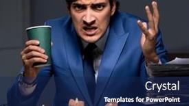  Presentation with candle - Theme consisting of businessman-working-late-in-office and a navy blue colored foreground