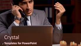  Presentation with candle - Presentation with businessman-working-late-in-office background and a tawny brown colored foreground