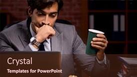  Presentation with candle - Presentation design having businessman-working-late-in-office background and a tawny brown colored foreground