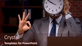  Presentation with candle - Slides enhanced with businessman-working-late-in-office and a wine colored foreground