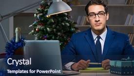  Presentation with late - Amazing slides having businessman working late on christmas backdrop and a  colored foreground