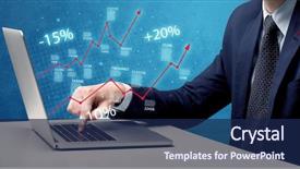  Presentation with exchange rates statistic graph - Presentation featuring businessman working on graph statistics background and a navy blue colored foreground