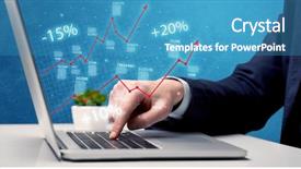  Presentation with exchange rates statistic graph - Presentation consisting of businessman working on graph statistics background and a  colored foreground