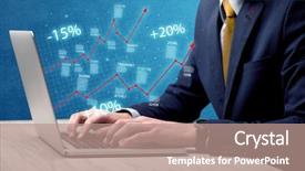  Presentation with exchange rates statistic graph - Presentation design having businessman working on graph statistics background and a  colored foreground
