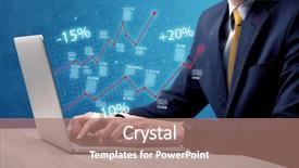  Presentation with exchange rates statistic graph - Cool new theme with businessman working on graph statistics backdrop and a  colored foreground