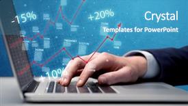  Presentation with statistics - Amazing slide deck having businessman working on graph statistics backdrop and a  colored foreground