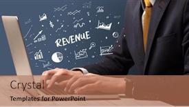  Presentation with laptop - Presentation theme consisting of businessman-working-on-laptop-business and a  colored foreground