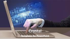  Presentation with laptop - Theme with businessman-working-on-laptop-concept background and a gray colored foreground