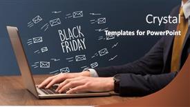  Presentation with laptop - Slide deck featuring businessman-working-on-laptop-e and a tawny brown colored foreground