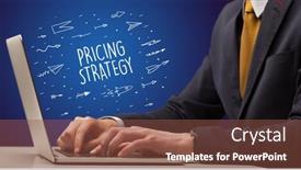  Presentation with pricing - Colorful theme enhanced with businessman-working-on-laptop backdrop and a tawny brown colored foreground