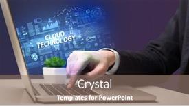  Presentation with cyber - Cool new theme with businessman-working-on-laptop backdrop and a violet colored foreground