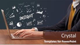  Presentation with laptop - Slide deck having businessman-working-on-laptop background and a tawny brown colored foreground