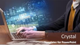  Presentation with learning technology - Presentation enhanced with businessman-working-on-laptop background and a tawny brown colored foreground