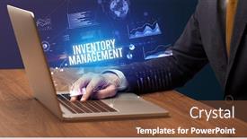  Presentation with inventory management - Slides consisting of businessman-working-on-laptop background and a tawny brown colored foreground