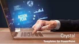 Presentation with action plan - PPT layouts with businessman-working-on-laptop background and a red colored foreground