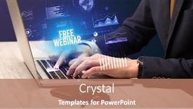  Presentation with free vampires - Amazing slides having businessman-working-on-laptop backdrop and a coral colored foreground