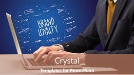  Presentation with brand loyalty - Colorful theme enhanced with businessman-working-on-laptop backdrop and a coral colored foreground