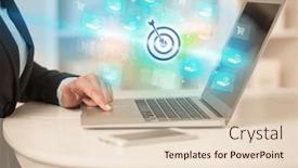  Presentation with laptop - Slide set featuring businessman-working-on-laptop background and a lemonade colored foreground