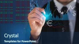  Presentation with trading - Presentation design featuring businessman working with graphs background and a  colored foreground