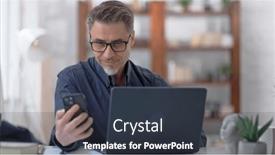  Presentation with entrepreneur - Slide deck with businessman-working-with-laptop-computer background and a tawny brown colored foreground