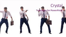  Presentation with wounded - PPT layouts with businessman wounded in gun fight background and a lemonade colored foreground